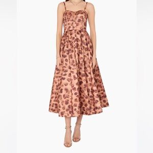 Milly Queen Leopard-Print Bustier Midi-Dress Size 8 NWT